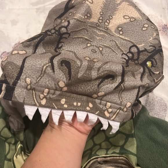 jurassic park dinosaur onesie with hoodie hood boys size 8 - Picture 3 of 4
